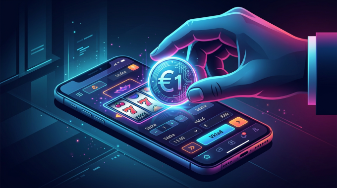 Ilustrace minimálního vkladu v online kasinu přes smartphone