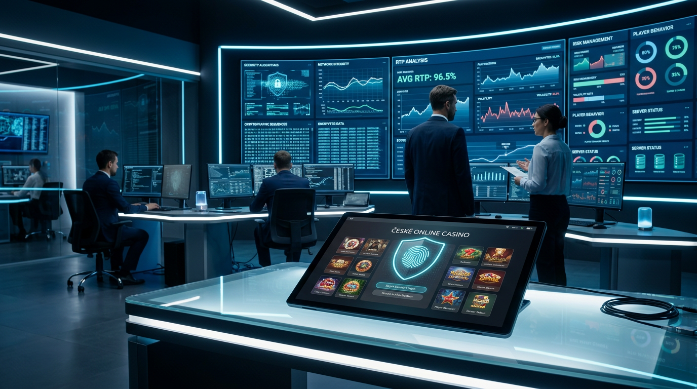 Futuristická R&D laboratoř pro audit bezpečnosti a férovosti online casin v roce 2026.