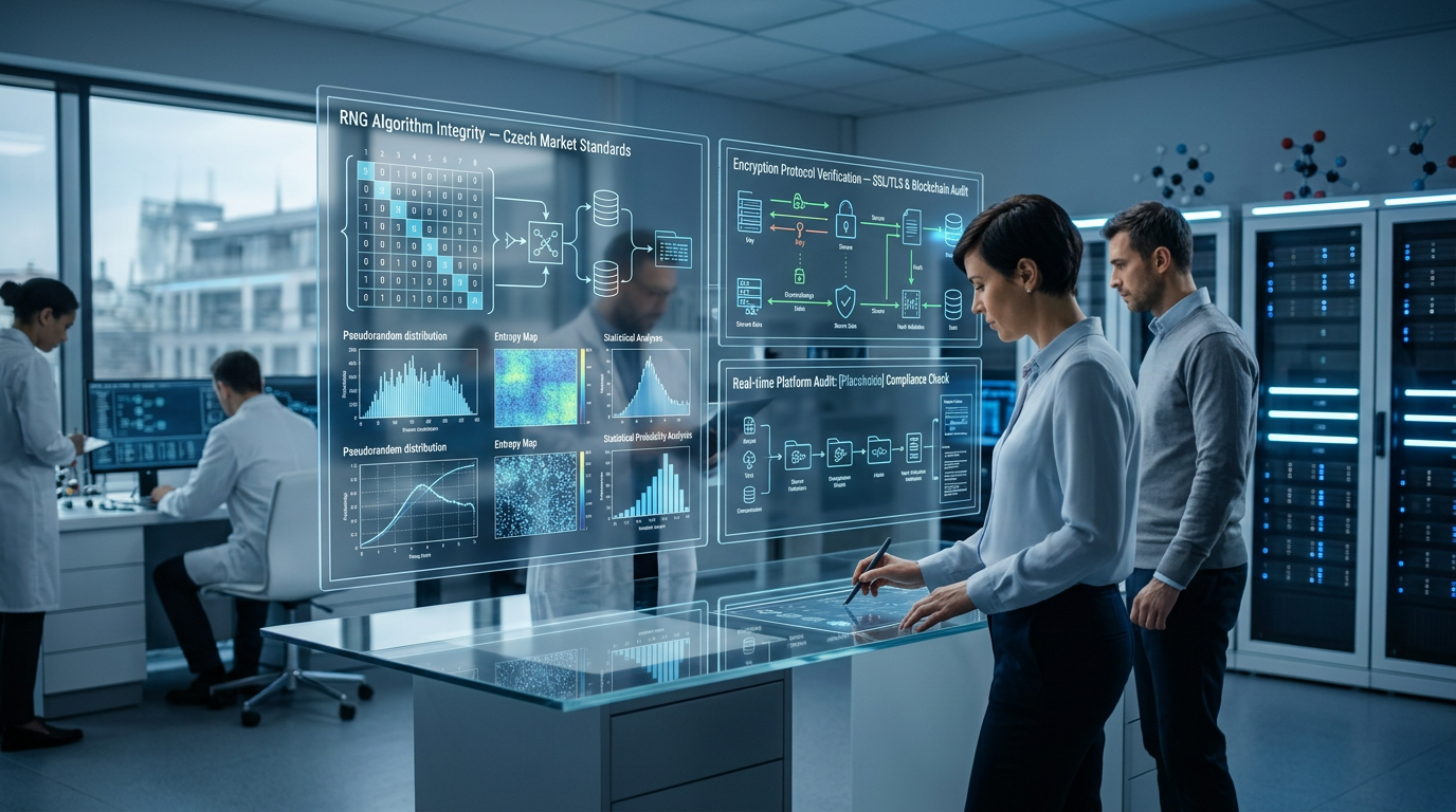 Futuristická laboratoř analyzující data a bezpečnost online casin